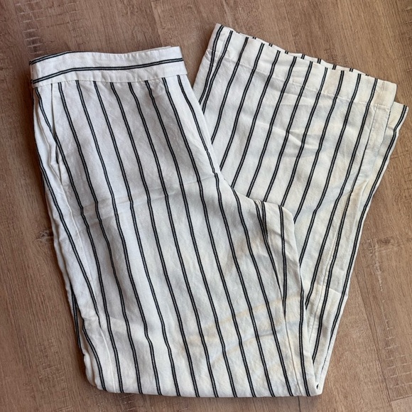 J. Jill White and Black Striped Wide Leg Pants - Picture 1 of 4